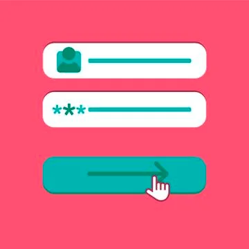 Web Template of Computer Login Form Illustrazione stock