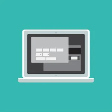 Web Template of Computer Online Shopping Form Illustrazione stock
