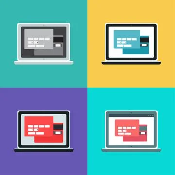 Web Template of Computer Online Shopping Form Illustrazione stock