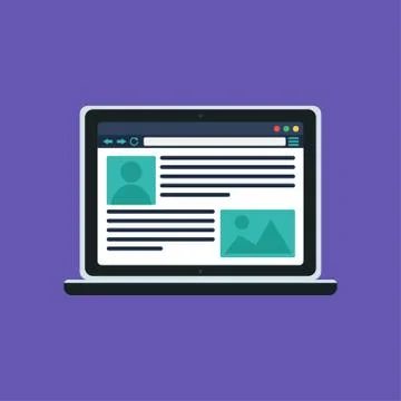 Web Template of Computer Site or Article Form Illustrazione stock