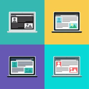 Web Template of Computer Site or Article Form Stock Illustration