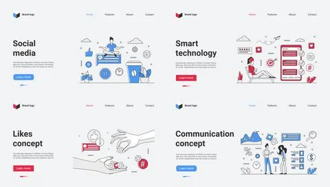 A web template that emphasizes modern digital communication, technology concepts イラスト素材