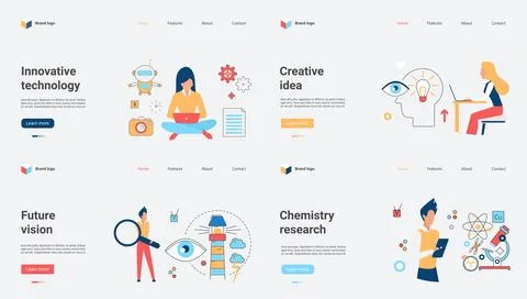 A web template featuring innovative technology concepts and creative ideas Stock Illustration