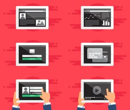 Web Template Form On Tablet Stock Illustration