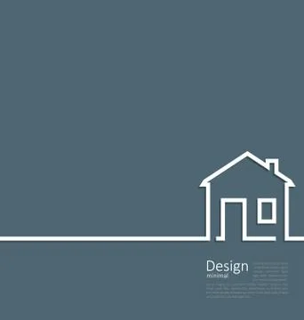 Web template house logo in minimal style Stock Illustration