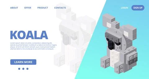 Web template with a koala. Vector Stock-Illustration