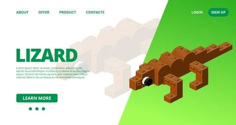 Web template with a lizard. Vector Stock Illustration