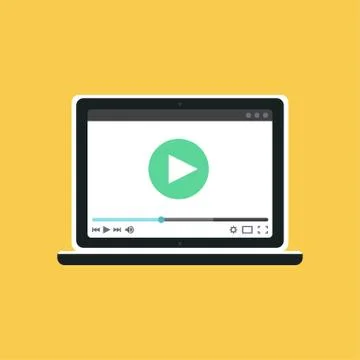 Web Template of Notebook Video Form Stock Illustration