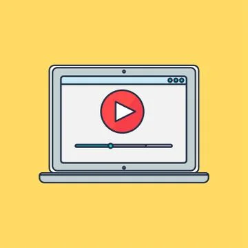 Web Template of Notebook Video Form Stock Illustration