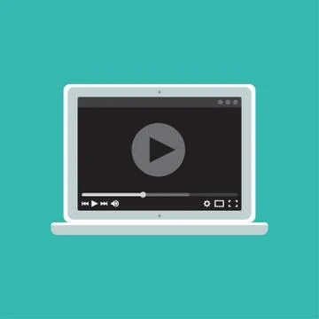 Web Template of Notebook Video Form Stock Illustration