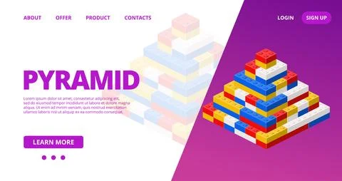Web template with a pyramid. Vector Stock Illustration