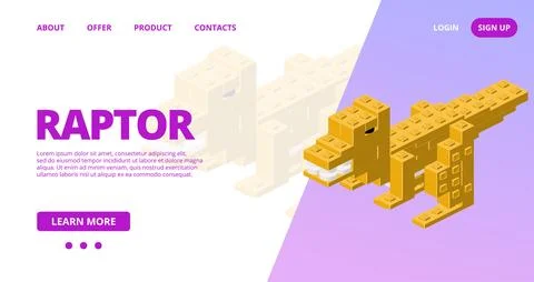 Web template with a raptor. Vector Stock Illustration