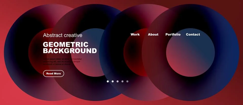Web template with red bold color shapes on crimson gradient Stock Illustration