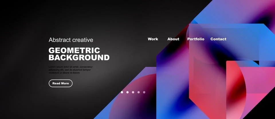 Web template with red gradient geometric shapes on black Stock Illustration