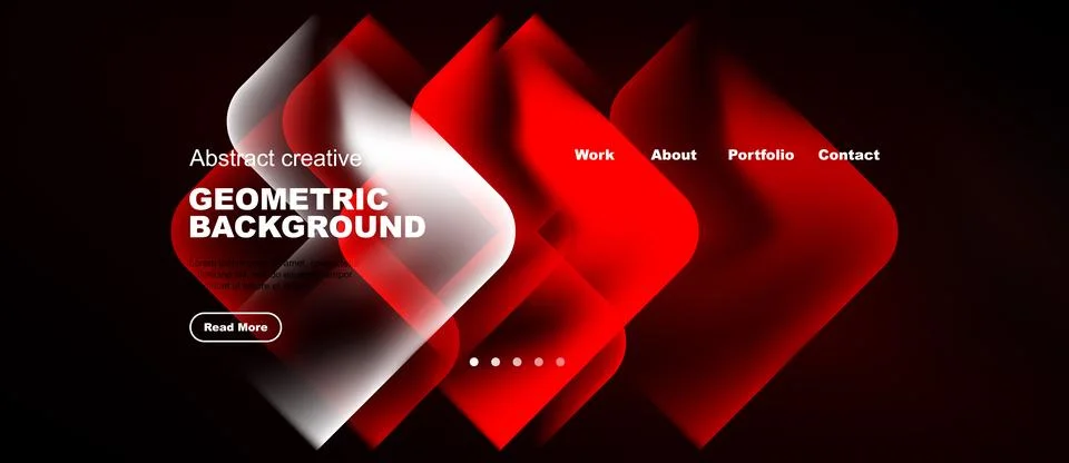Web template with red luminous zigzags on deep black Stock Illustration