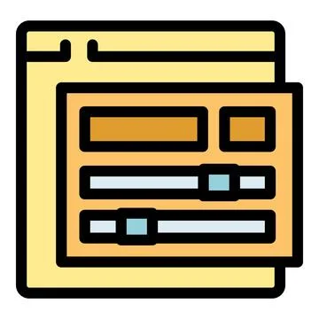 Web template showing settings panel with sliders and buttons for customizatio Stock Illustration