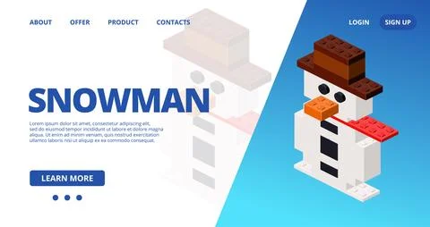 Web template with a snowman. Vector Stock Illustration