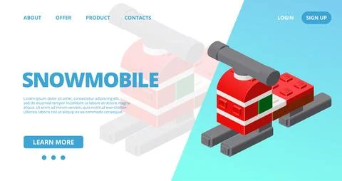 Web template with a snowmobile. Vector Stock-Illustration