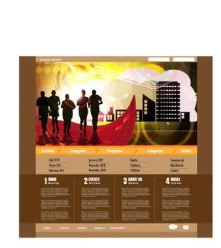 Web template with sport subject Stock Illustration