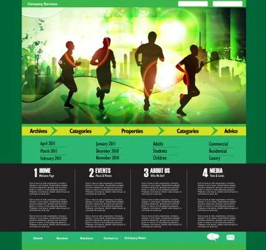 Web template with sport subject 스톡 일러스트