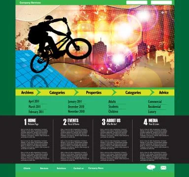 Web template with sport subject Stock Illustration