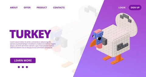 Web template with a turkey. Vector Stock Illustration