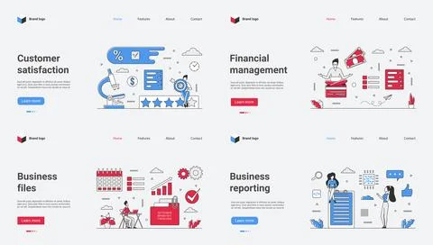 This is a web template vector illustration focused on Customer Satisfaction and Stock Illustration