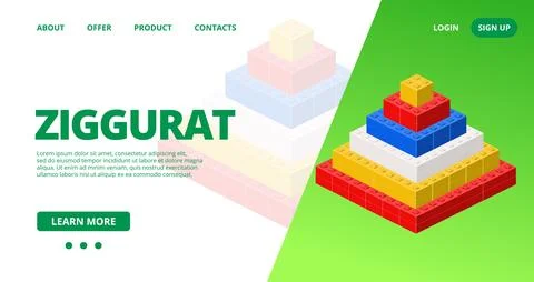 Web template with a ziggurat. Vector Stock-Illustration