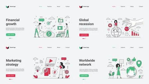 Web templates designed specifically for Financial Growth and Marketing Strategy Stock Illustration