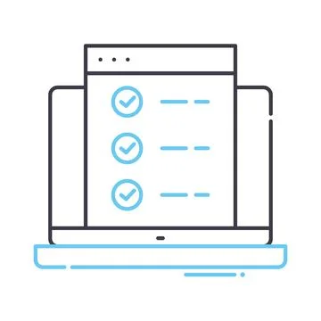 Web testing line icon, outline symbol, vector illustration, concept sign イラスト素材