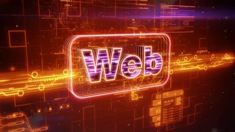 Web text on abstract orange background Stock Footage 72348233