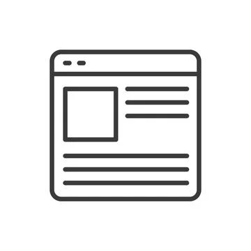 Web text content, in line design. Web, text, content, writing, document, words Stock Illustration