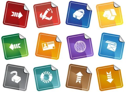 Web themed icon set Stock Illustration