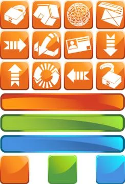 Web themed icon set Stock Illustration