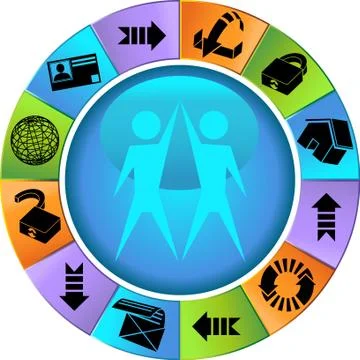 Web themed icon set Illustrazione stock