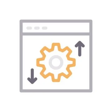 Web thin line colour icon Illustrazione stock