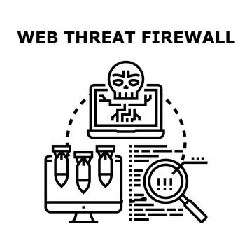 Web threat firewall for online data protection Stock Illustration