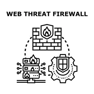 Web threat firewall for online network security concept Stock Illustration