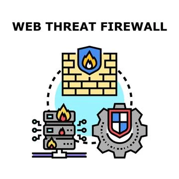 Web threat firewall for online network security concept Stock Illustration