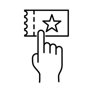Web ticket icon. Flat pictogram. Line stroke. Simple symbol isolated on white Stock Illustration