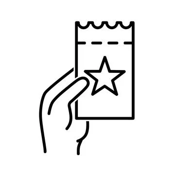Web ticket icon. Flat pictogram. Line stroke. Simple symbol isolated on white Stock Illustration