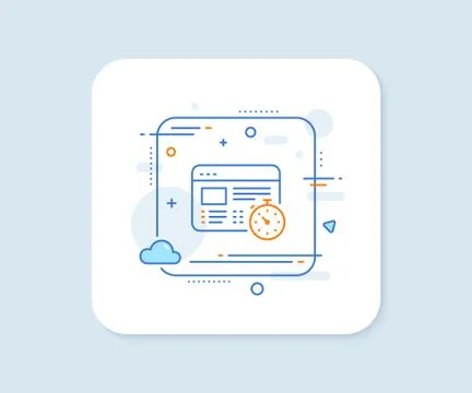 Web timer line icon. Online quiz test sign. Vector Stock Illustration