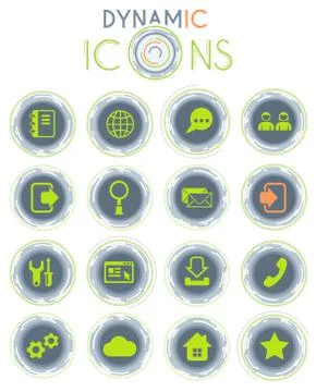 Web tools dynamic icons Stock Illustration