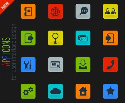 Web tools icon set Stock Illustration