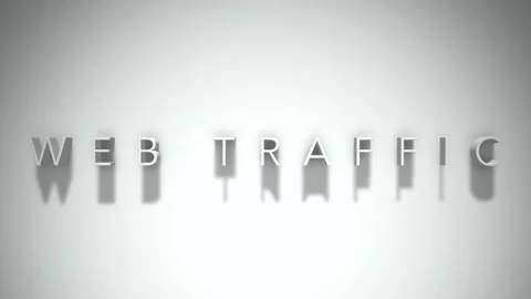Web traffic 3D title animation with shadows on a white background Stock Footage 296902892