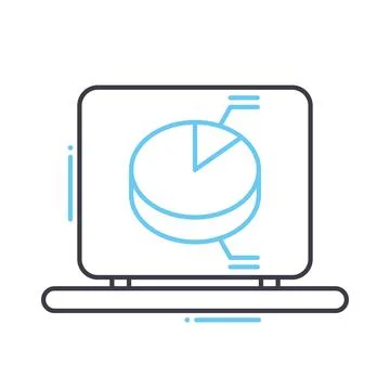 Web traffic analytics line icon, outline symbol, vector illustration, concept Illustrazione stock
