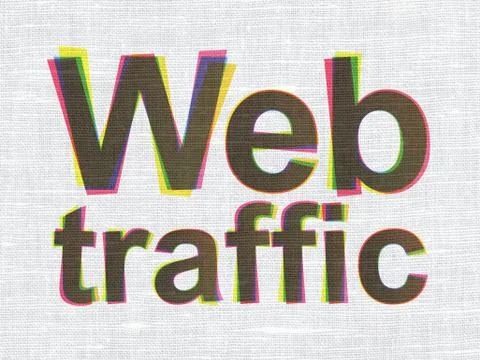 Web Traffic on fabric texture background Illustrazione stock