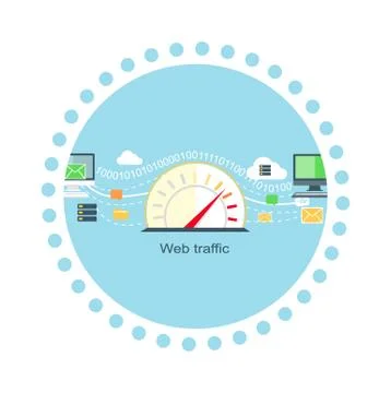 Web Traffic Internet Icon Flat Isolated Stock Illustration