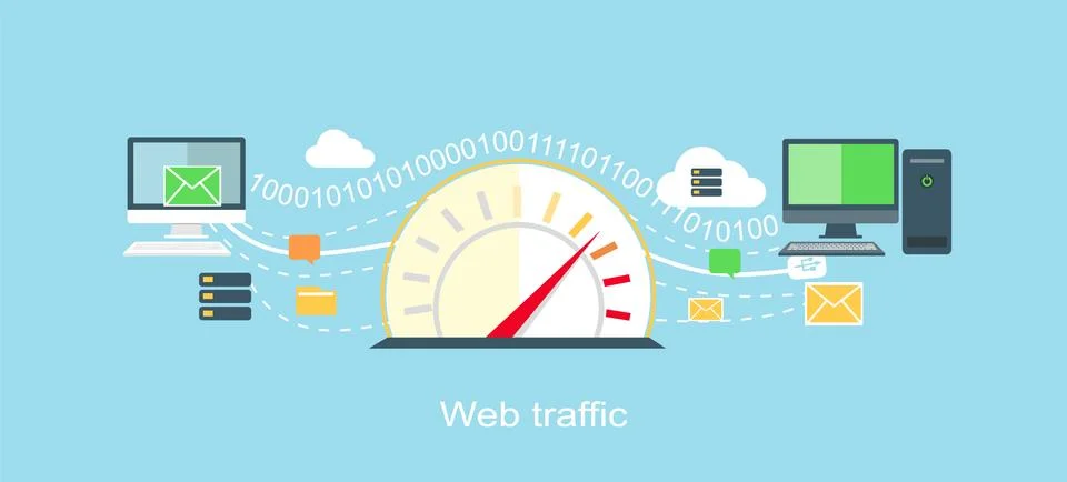 Web Traffic Internet Icon Flat Isolated Stock Illustration