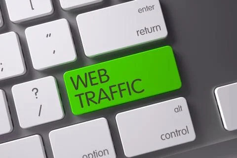 Web Traffic Key. 3D Rendering Stock Illustration